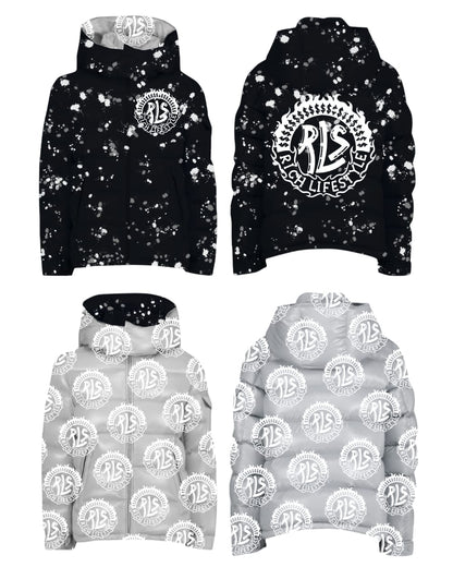 Black/grey reversible coat