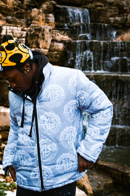 Black/grey reversible coat