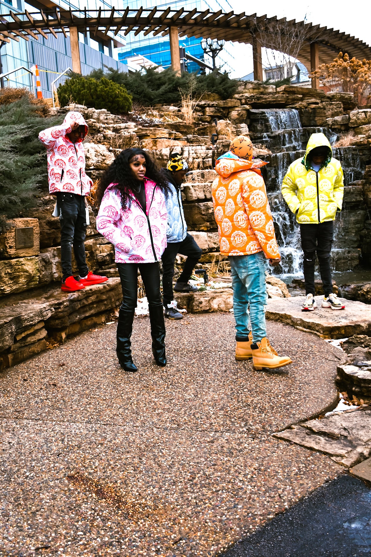 Blue/orange reversible coat