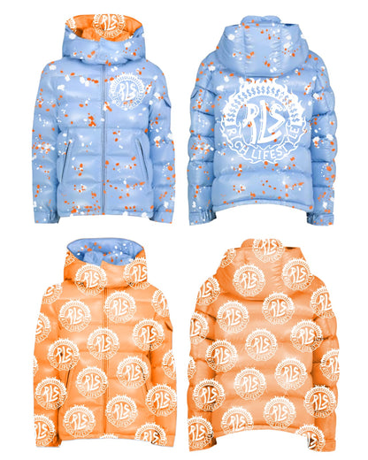 Blue/orange reversible coat